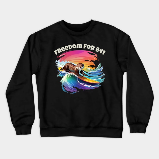 Freedom for 841 - Sea Otter Crewneck Sweatshirt by NysdenKati